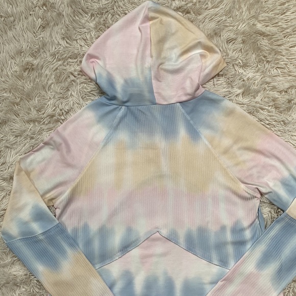 Boutique Tie Dye Hooded Top 💗 Pink Blue Yellow & White - Picture 12 of 14